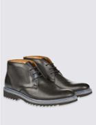 Marks & Spencer Leather Lace-up Embossed Chukka Boots Black