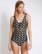 Marks & Spencer Secret Slimming&trade; Foulard Print Swimsuit Black Mix
