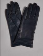 Marks & Spencer Cashmere Lined Leather Gloves Navy