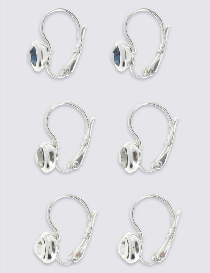 Marks & Spencer Assorted Diamant Earrings Set Blue