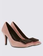 Marks & Spencer Stiletto Square Toe Bow Trim Court Shoes Nude