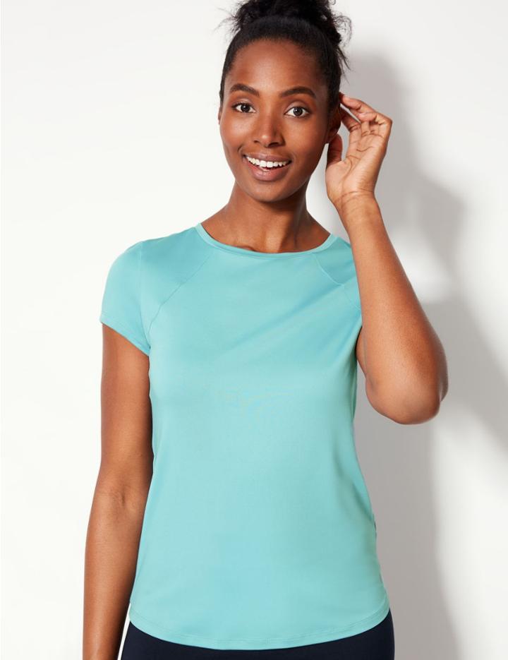 Marks & Spencer Round Neck Short Sleeve Top Blue/green