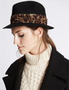 Marks & Spencer Pure Wool Trilby Hat Black