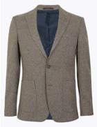 Marks & Spencer Slim Fit Textured Jacket Brown