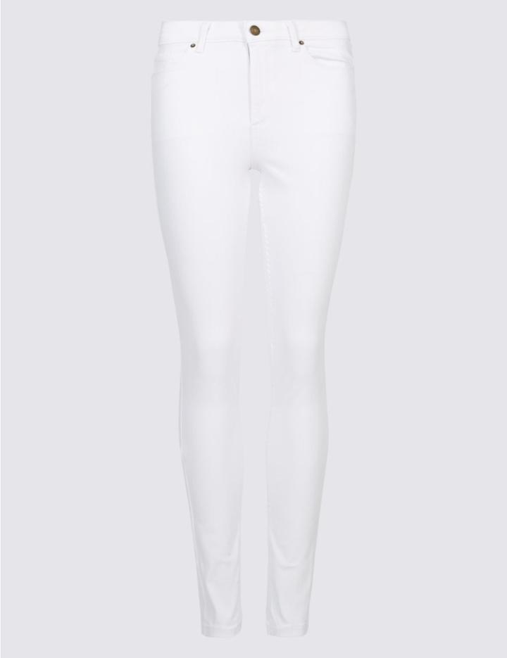 Marks & Spencer Sculpt & Lift Mid Rise Skinny Leg Jeans Soft White