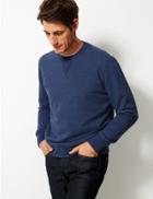 Marks & Spencer Pure Cotton Crew Neck Sweatshirt Denim Mix