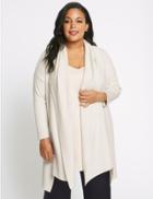 Marks & Spencer Curve Dipped Hem Shawl Collar Cardigan Cream