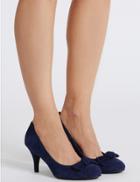 Marks & Spencer Suede Stiletto Bow Court Shoes Navy