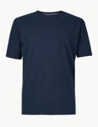 Marks & Spencer Regular Fit Pure Cotton Crew Neck T-shirt Navy