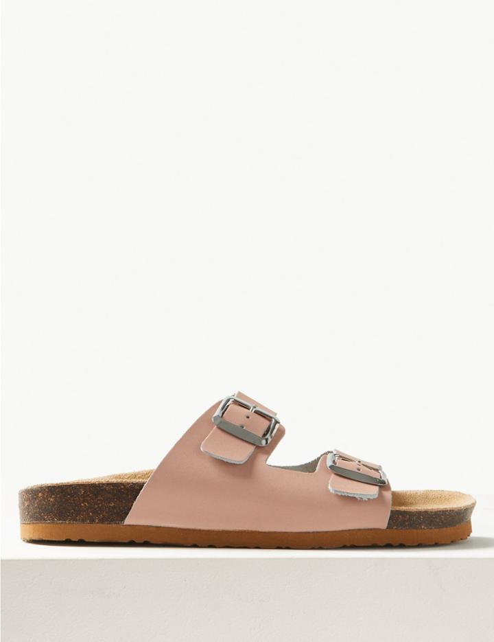 Marks & Spencer Suede Flatform Mule Sandals Pink