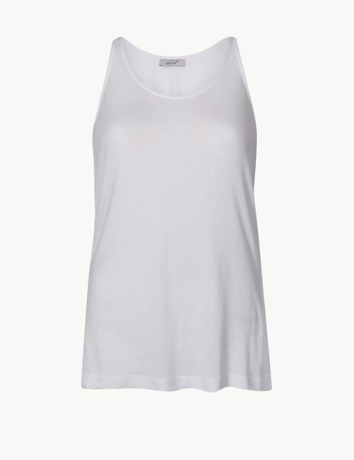 Marks & Spencer Round Neck Vest Top Soft White