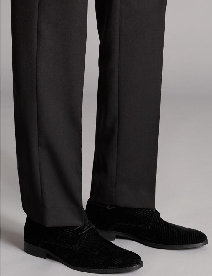 Marks & Spencer Lace-up Velvet Shoes Black