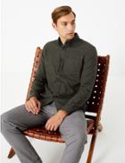 Marks & Spencer Pure Cotton Flannel Shirt Khaki