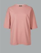 Marks & Spencer Round Neck Short Sleeve T-shirt Dusky Pink