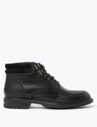Marks & Spencer Leather Lace-up Casual Boots Black