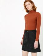 Marks & Spencer Suede Stretch Mini Skirt Black