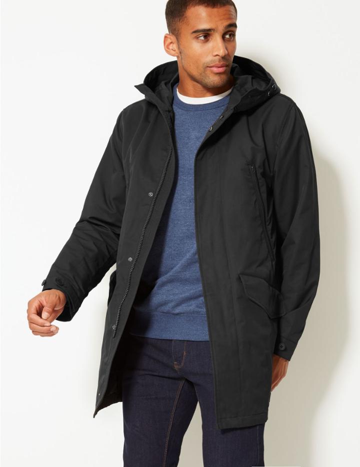 Marks & Spencer Cotton Rich Parka With Stormwear™ Grey