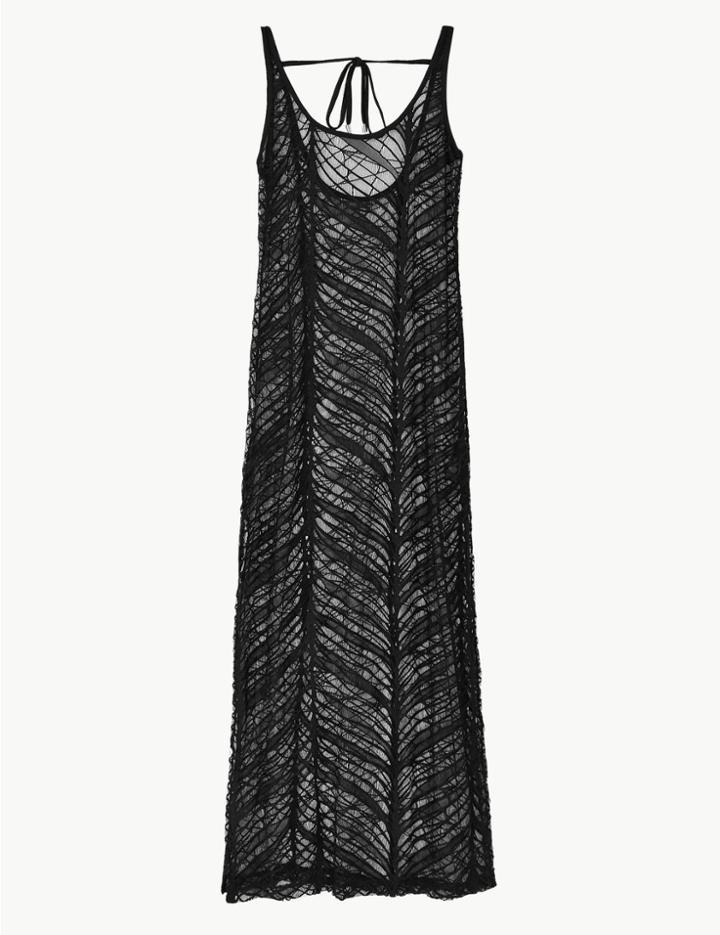 Marks & Spencer Lace Maxi Slip Beach Dress Black