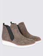 Marks & Spencer Suede Brogue Detail Ankle Boots Grey