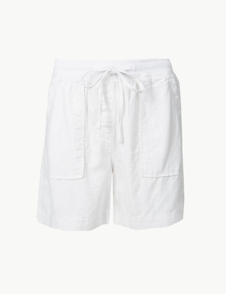 Marks & Spencer Linen Rich Chino Shorts Soft White