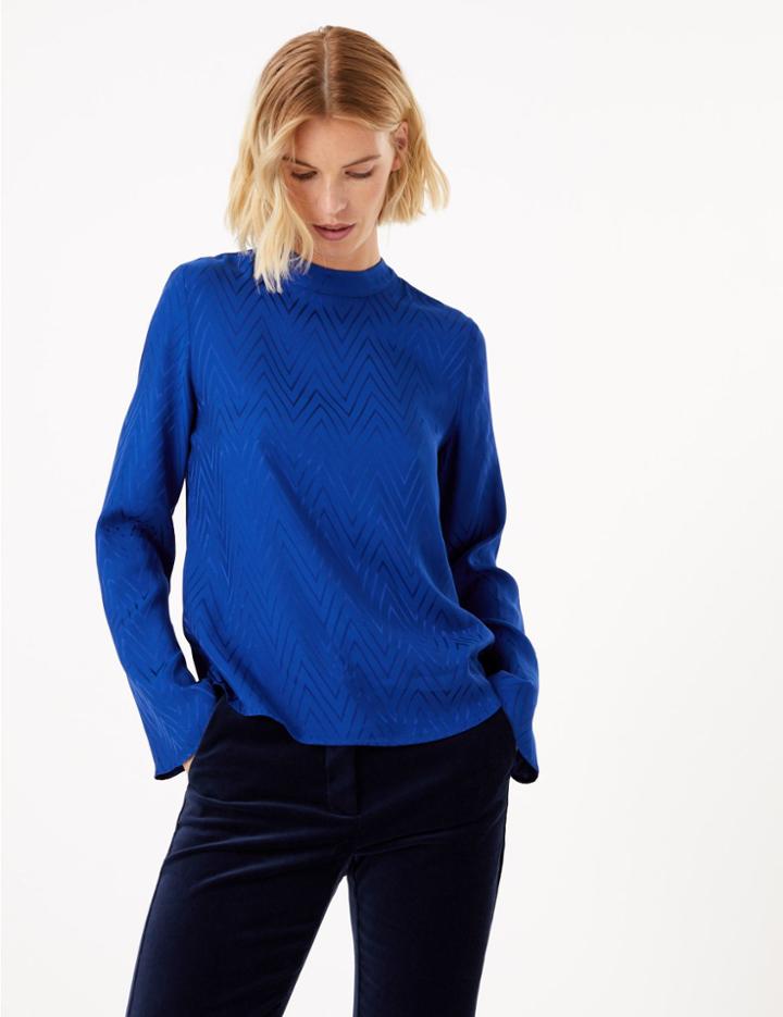 Marks & Spencer Chevron Shell Top Cobalt