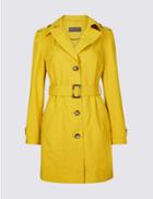 Marks & Spencer Petite Trench Coat With Stormwear&trade; Winter Lime
