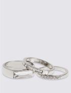 Marks & Spencer Triple Sparkle Ring Made With Swarovski® Elements White