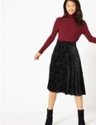 Marks & Spencer Jersey Floral Skirt Black Mix