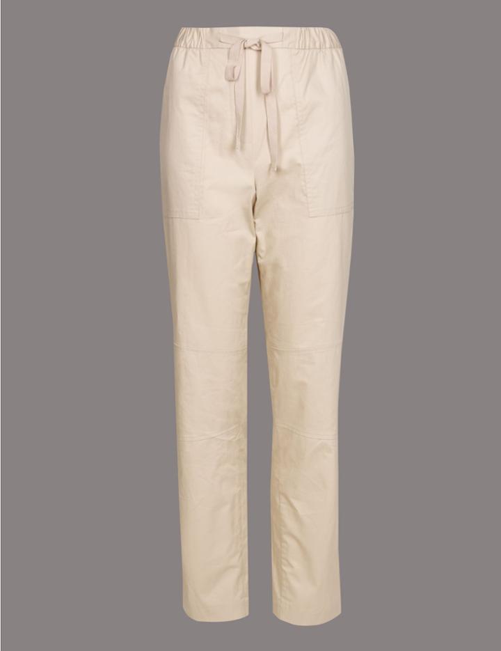 Marks & Spencer Pure Cotton Trousers Latte