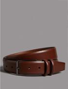 Marks & Spencer Leather Rectangular Buckle Smart Belt Tan