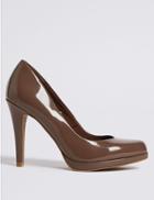 Marks & Spencer Stiletto Heel Platform Skin Tone Court Shoes Dark Taupe