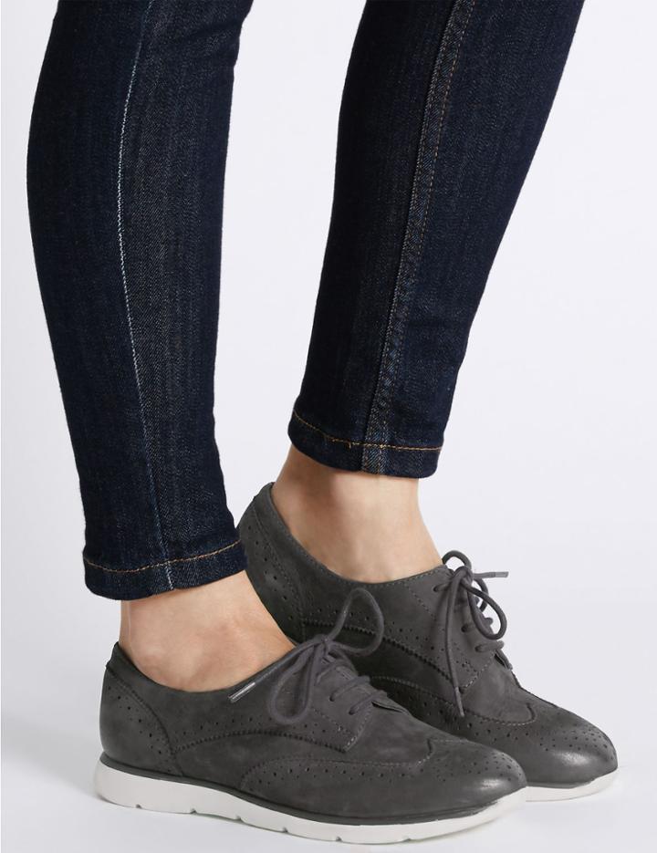 Marks & Spencer Suede Sporty Lace Up Trainers Navy