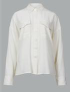 Marks & Spencer Pure Silk Long Sleeve Shirt Soft White