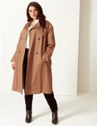Marks & Spencer Curve Longline Trench Coat With Stormwear&trade; Golden Tan