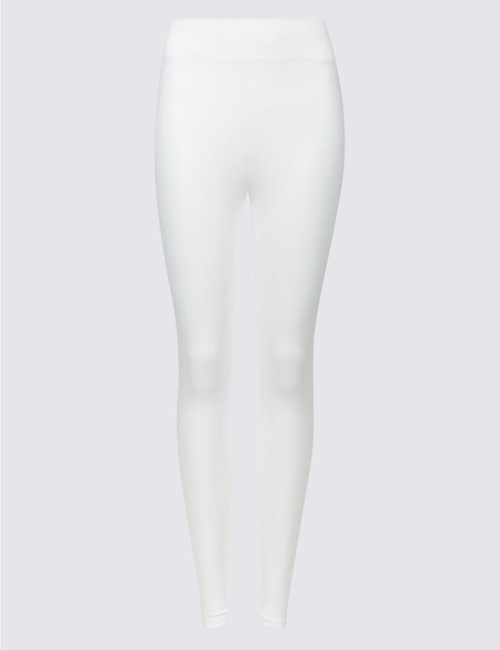 Marks & Spencer Cotton Rich Textured Leggings Soft White