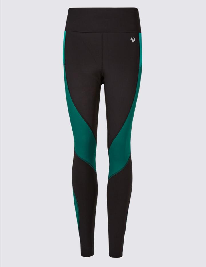 Marks & Spencer Colour Block Leggings With Cool Comfort&trade; Technology Kingfisher