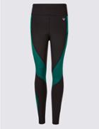 Marks & Spencer Colour Block Leggings With Cool Comfort&trade; Technology Kingfisher