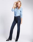 Marks & Spencer Mid Rise Boot-cut Jeans Indigo Mix