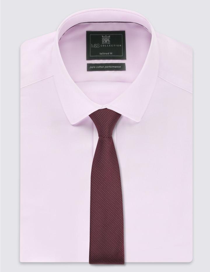 Marks & Spencer Skinny Fit Pindot Tie Rum