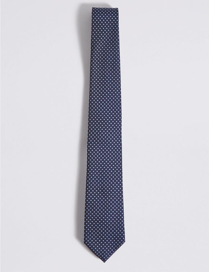 Marks & Spencer Spotted Tie Navy Mix