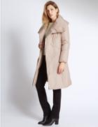 Marks & Spencer Quilted Duvet Coat Dusted Pink
