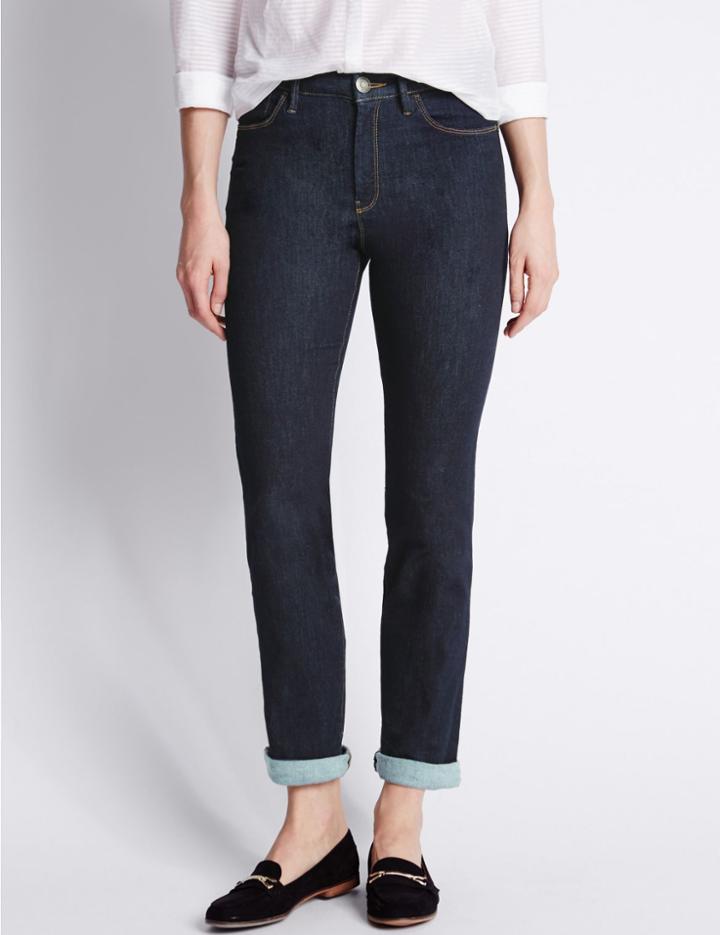 Marks & Spencer Sculpt & Lift Straight Leg Jeans Indigo Mix