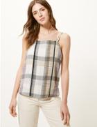 Marks & Spencer Checked Camisole Top Ivory Mix