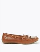 Marks & Spencer Leather Bow Detail Boat Shoes Tan