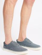 Marks & Spencer Extra Wide Fit Canvas Lace-up Trainers Chambray