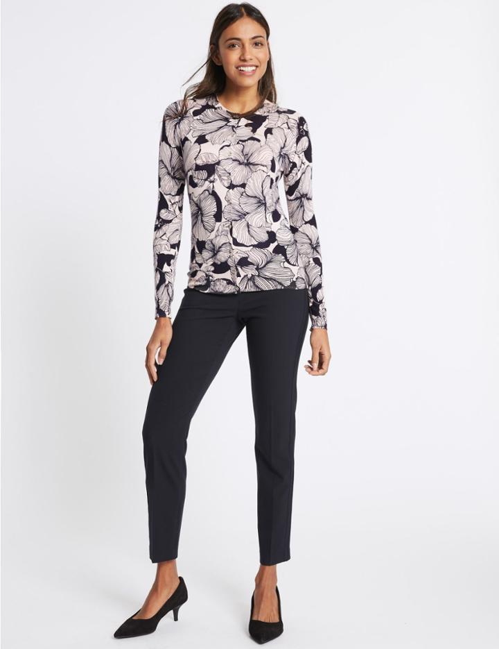 Marks & Spencer Modern Slim Leg Trousers Dark Navy