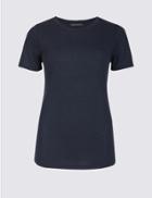Marks & Spencer Round Neck Short Sleeve T-shirt Navy