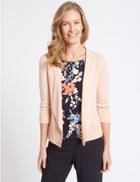 Marks & Spencer Ripple Open Front Cardigan Soft Peach