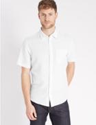 Marks & Spencer Cotton Blend Shirt With Pocket White