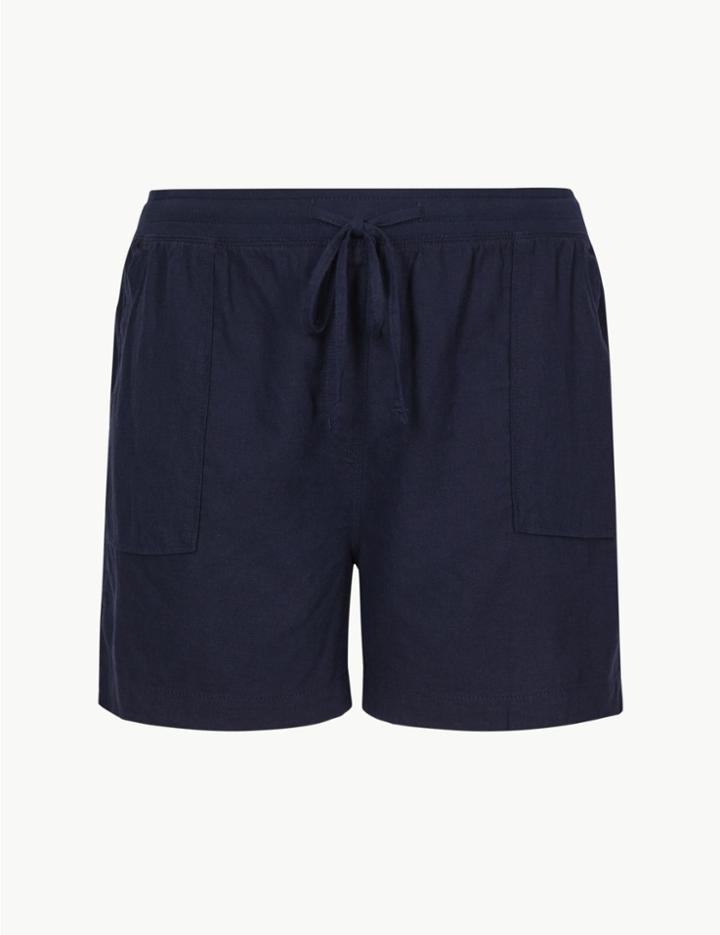 Marks & Spencer Curve Chino Shorts Navy